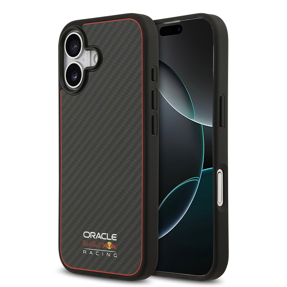 Apple iPhone 17 Kılıf Redbull Orjinal Lisanslı M-safe Şarj Özellikli Karbon Fiber Parlayan Logolu Kevlar Kapak - Görsel 2