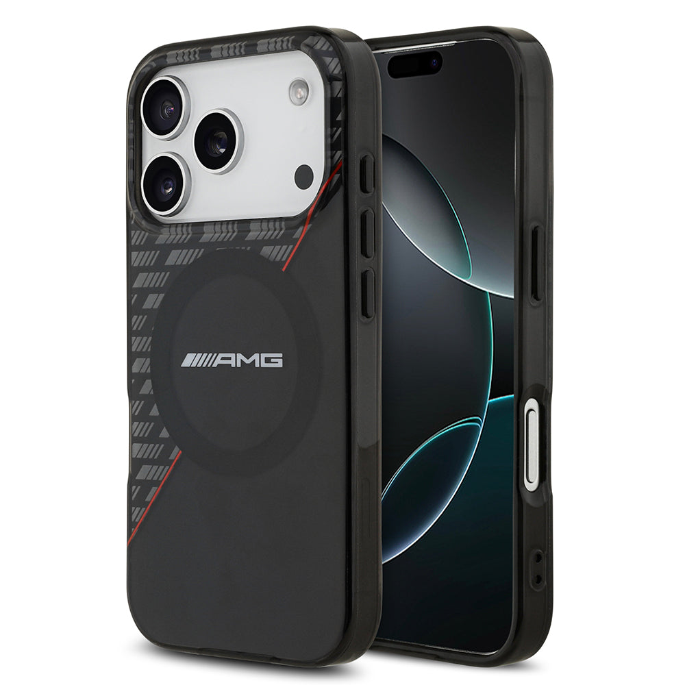 Apple iPhone 17 Pro Kılıf AMG Orjinal Lisanslı M-safe Şarj Özellikli Çift Katmanlı Kırmızı Çapraz Çizgili Kapak - Görsel 2