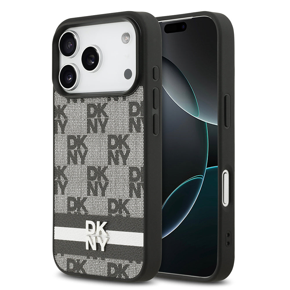 Apple iPhone 17 Pro Kılıf DKNY Orjinal Lisanslı M-safe Şarj Özellikli 3D Yazılı Metal Logolu Kapak - Görsel 2