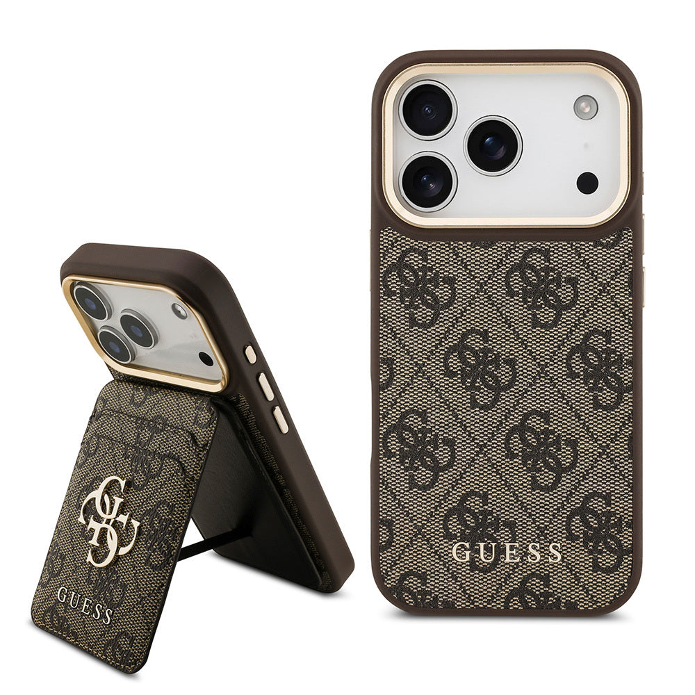 Apple iPhone 17 Pro Kılıf Guess Orjinal Lisanslı M-safe Şarj Özellikli 4G Metal Büyük Logolu Kartlıklı Kapak - Görsel 3