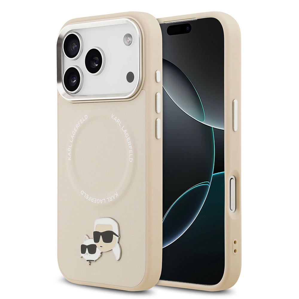 Apple iPhone 17 Pro Kılıf Karl Lagerfeld Orjinal Lisanslı M-safe Şarj Özellikli Metal Kamera ve Buton Tasarımlı K&C PU Deri Kapak - Görsel 4