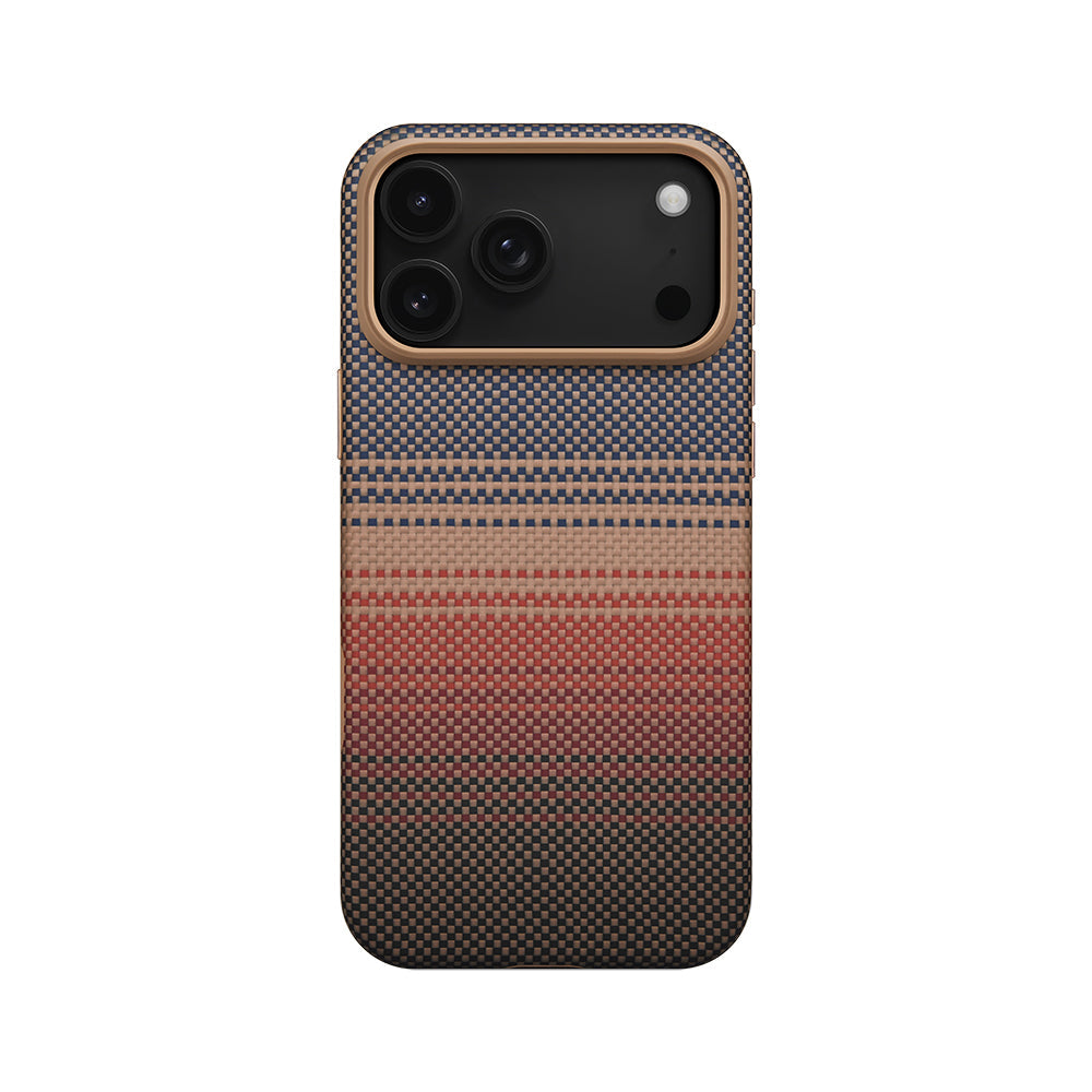 Apple iPhone 17 Pro Kılıf M-safe Şarj Özellikli Aramid Fiber Pitaka Military-Grade Sunset-Moonrise Serisi Kapak - Görsel 2