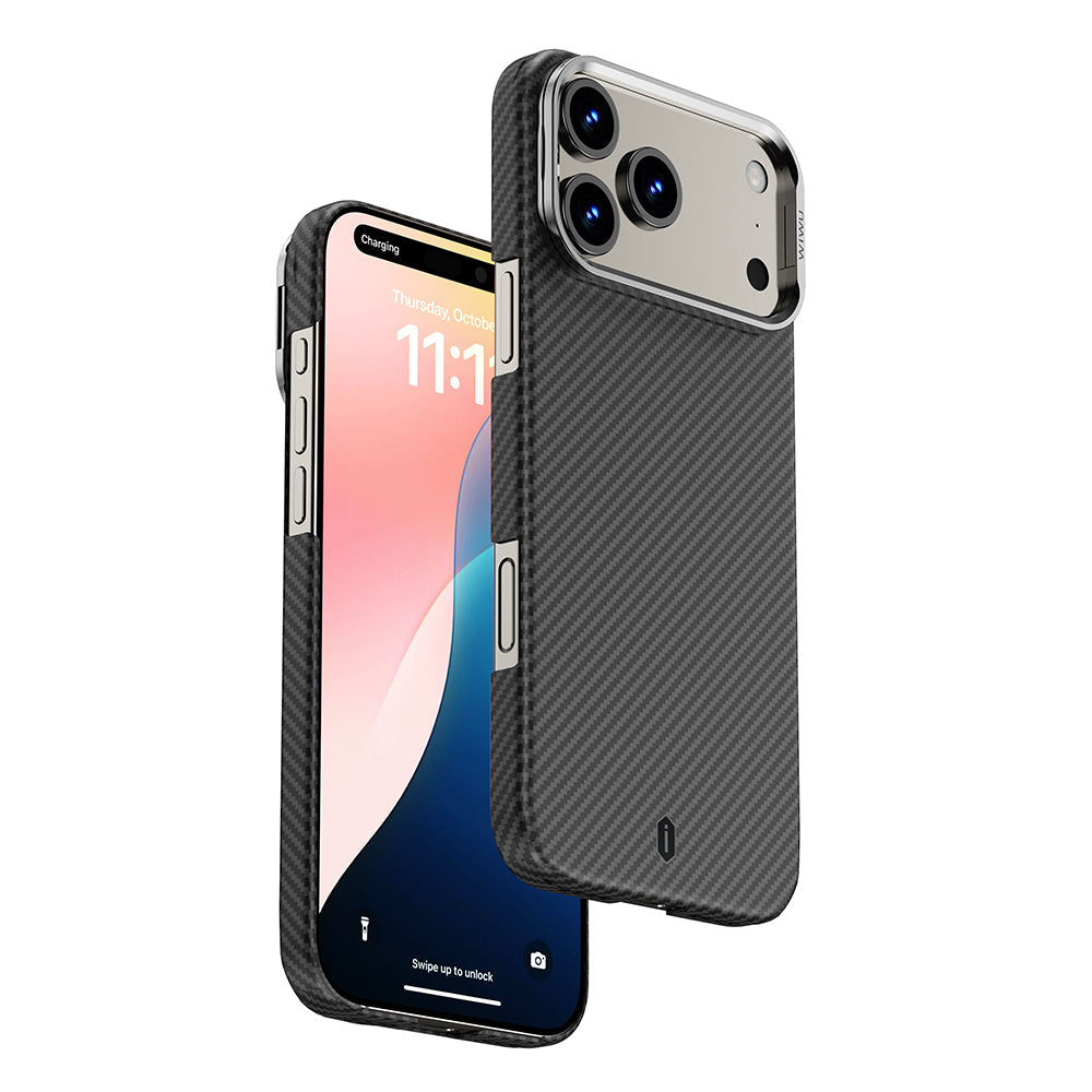 Apple iPhone 17 Pro Kılıf M-safe Şarj Özellikli Kamera Standlı Wiwu DCC-206 Aramid Air Kapak - Görsel 2