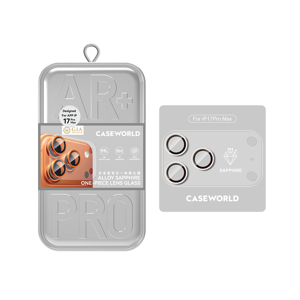 Apple iPhone 17 Pro Max CaseWorld Alloy Sapphire Safir One-Piece Anti Reflective Safir Kamera Lens Koruyucu - Görsel 4