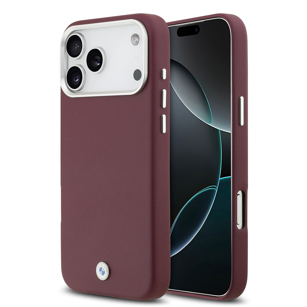Apple iPhone 17 Pro Max Kılıf BMW Orjinal Lisanslı M-safe Şarj Özellikli Metal Logolu Tam Kaplama Deri Kapak - Görsel 5