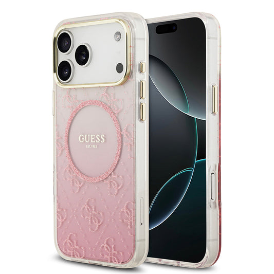 Apple iPhone 17 Pro Max Kılıf Guess Orjinal Lisanslı M-safe Şarj Özellikli 4G Desenli Simli Silikon Kapak - Görsel 2