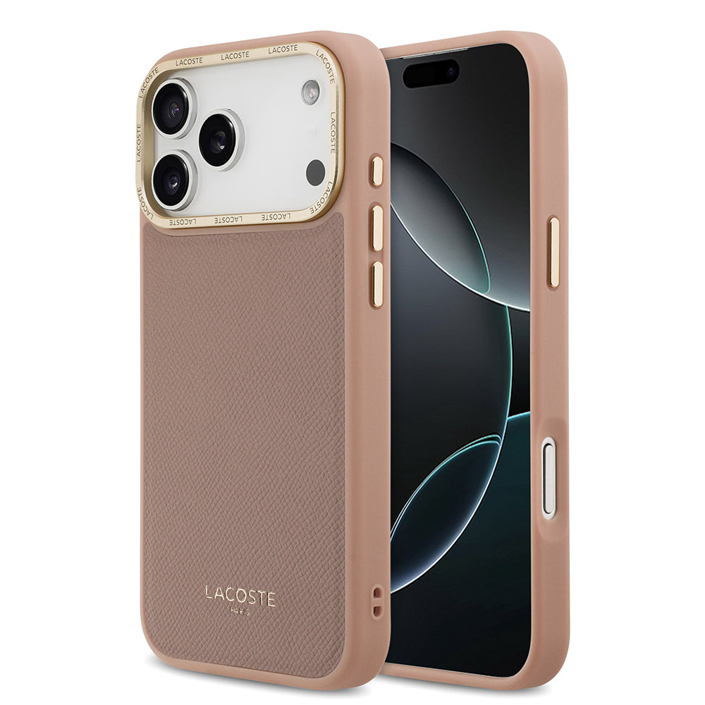 Apple iPhone 17 Pro Max Kılıf Lacoste Orjinal Lisanslı M-safe Şarj Özellikli Champs Elysees PU Deri Tasarımlı Kapak - Görsel 4