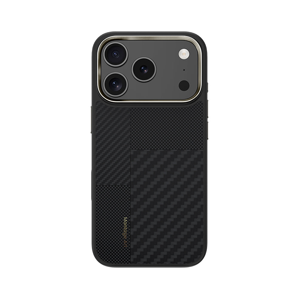 Apple iPhone 17 Pro Max Kılıf M-safe Şarj Özellikli Karbon Fiber Benks Montage Hybrid ArmorPro Kevlar Kapak - Görsel 2