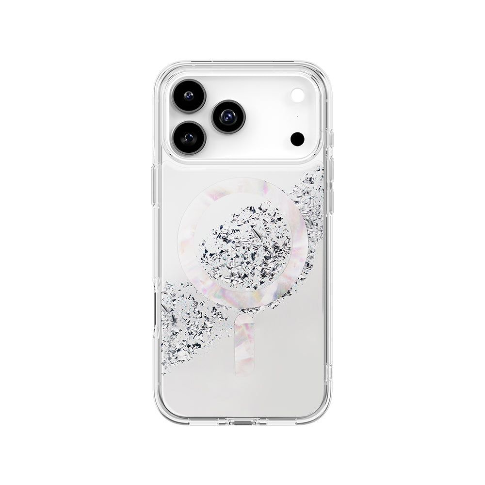 Apple iPhone 17 Pro Max Kılıf M-safe Şarj Parlak Kristal Desenli Coehl Crystelle Kapak - Görsel 2