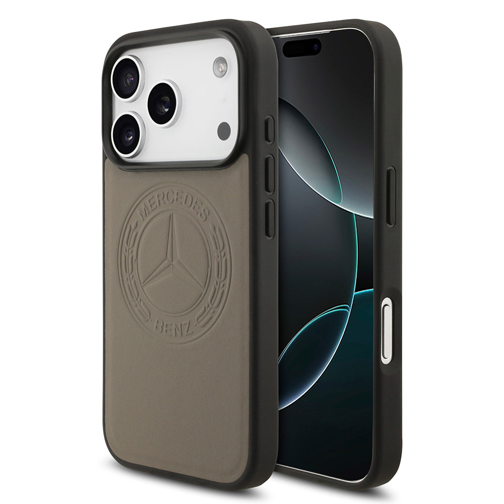 Apple iPhone 17 Pro Max Kılıf Mercedes Benz Orjinal Lisanslı M-safe Şarj Özellikli Hakiki Deri Nostaljik Yıldız Dizayn Kapak - Görsel 3