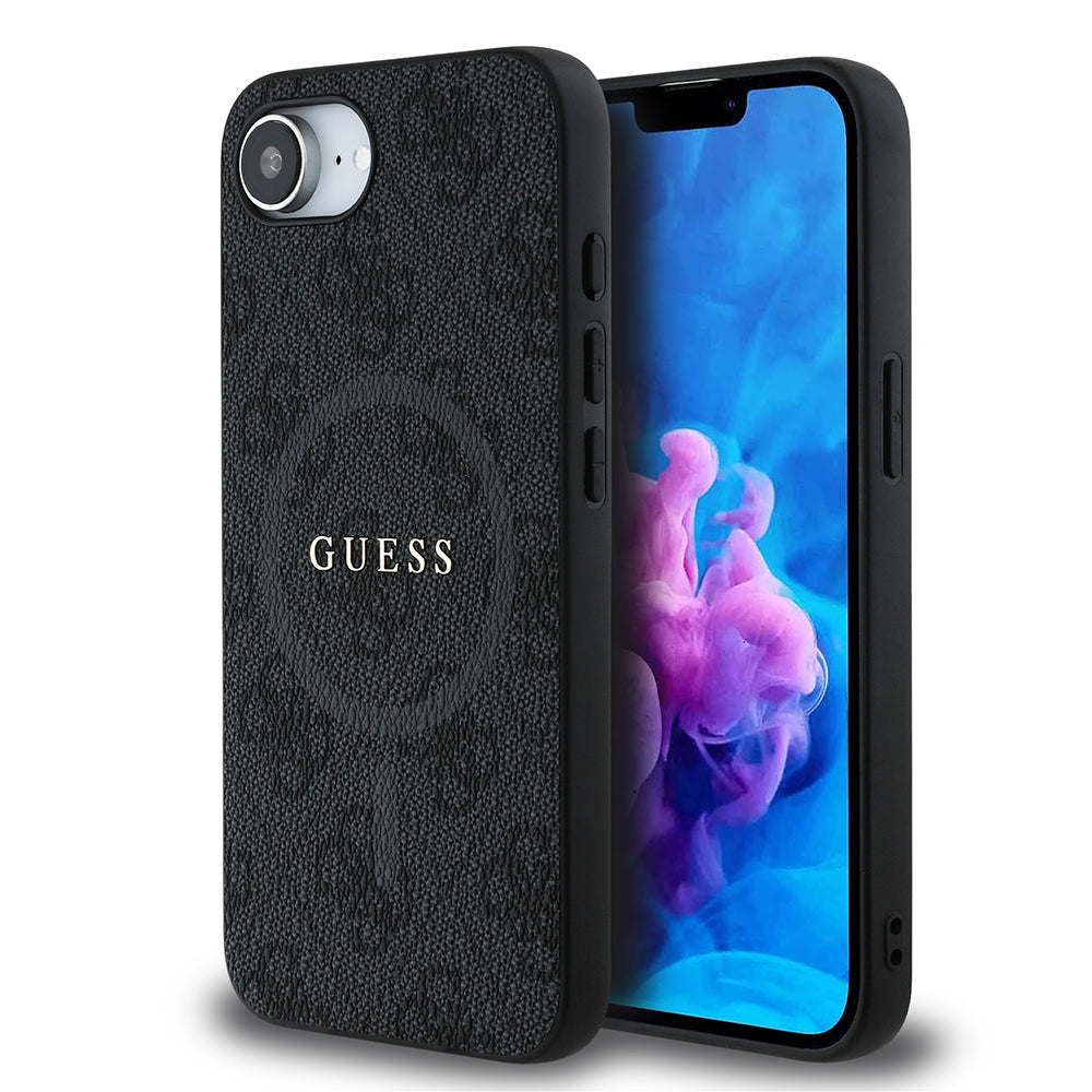 Apple iPhone 17E Kılıf Guess Orjinal Lisanslı M-safe Şarj Özellikli PU Halkalı 4G Desenli Yazı Logolu Kapak - Görsel 17