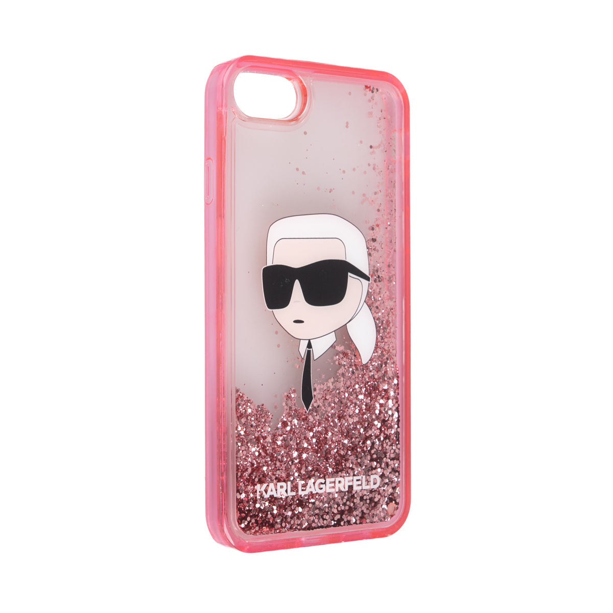 Apple iPhone 8 Kılıf Karl Lagerfeld Sıvılı Simli Karl Head Dizayn Kapak - Görsel 3