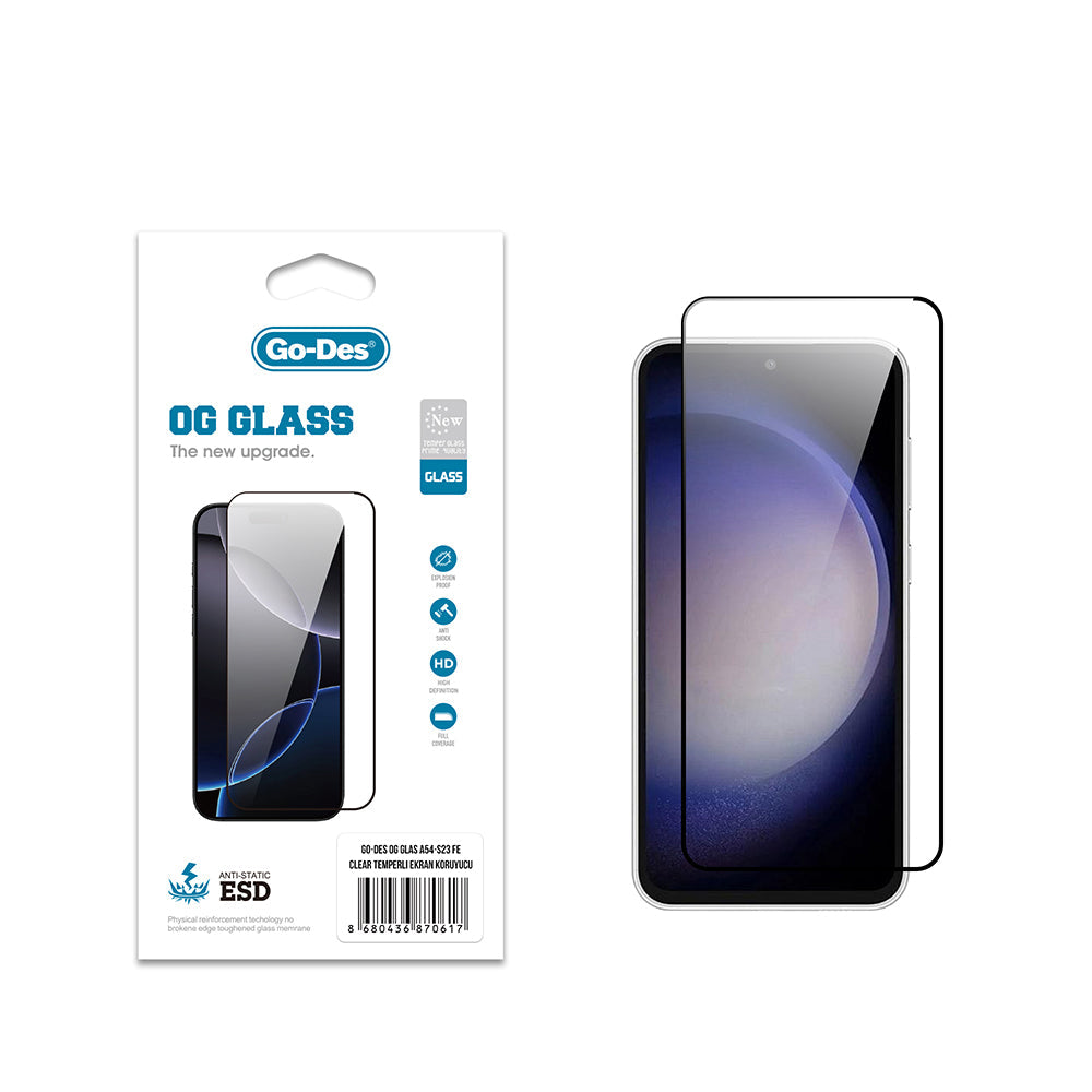 Galaxy S23 FE Go Des OG Glass Antistatik Temperli Cam Ekran Koruyucu - Görsel 2