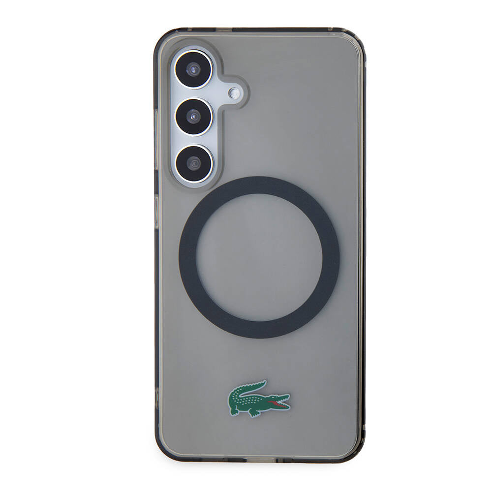 Galaxy S24 Kılıf Lacoste Orjinal Lisanslı M-safe Şarj Özellikli Transparan Timsah Logo Baskılı Kapak - Görsel 2