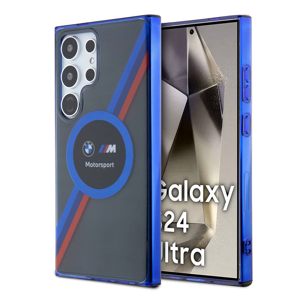 Galaxy S24 Ultra Kılıf BMW Orjinal Lisanslı M Logolu Üç Renk Çizgili Motorsport Circle Kapak - Görsel 2