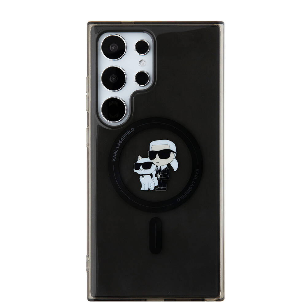 Galaxy S24 Ultra Kılıf Karl Lagerfeld Orjinal Lisanslı M-safe Şarj Özellikli Karl & Choupette IML Baskılı Kapak - Görsel 2