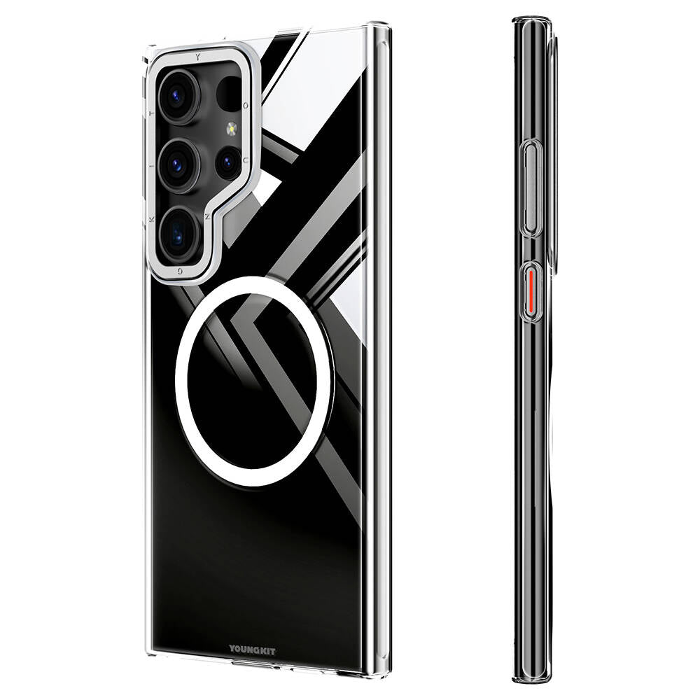 Galaxy S24 Ultra Kılıf M-safe Şarj Özellikli Sararmaya Karşı Dayanıklı Youngkit Clear Crystal Serisi Kapak - Görsel 4
