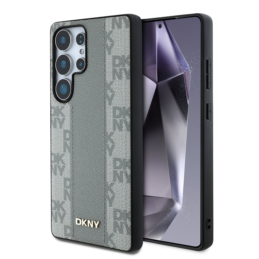 Galaxy S25 Ultra Kılıf DKNY Orjinal Lisanslı M-safe Şarj Özellikli 3D Yazılı Checkered Pattern Kapak - Görsel 3