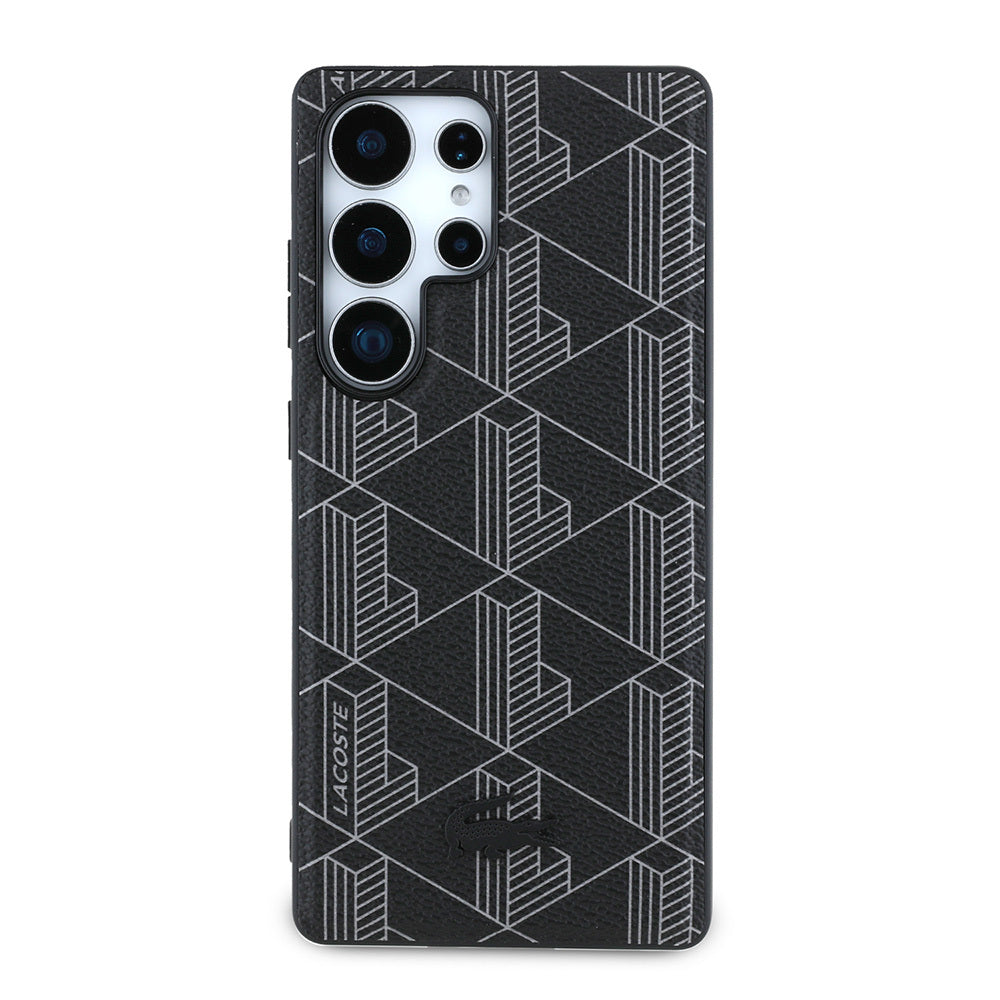 Galaxy S25 Ultra Kılıf Lacoste Orjinal Lisanslı M-safe Şarj Özellikli PU Deri Görünümlü Karışık Monogram Desenli Kapak - Görsel 2