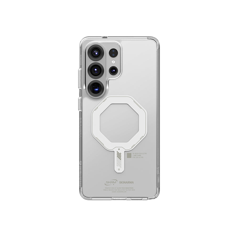 Galaxy S26 Ultra Kılıf M-safe Şarj Özellikli Şeffaf Airbag Tasarımlı Skinarma Saido Mag-Charge Nightglow Kapak - Görsel 2