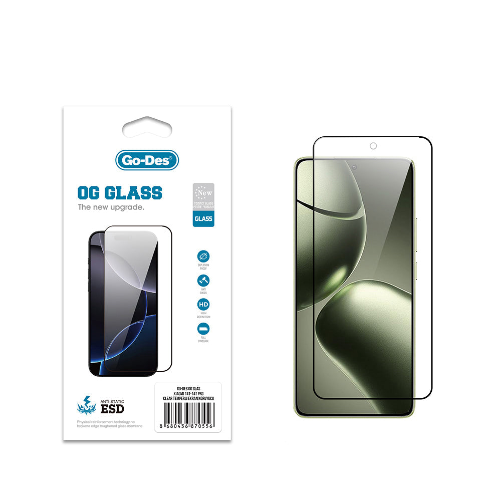 Xiaomi 14T Pro Go Des OG Glass Antistatik Temperli Cam Ekran Koruyucu - Görsel 2