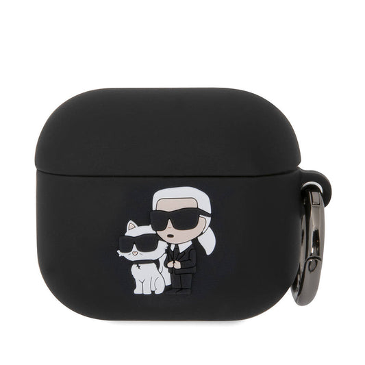 Apple Airpods 3. Nesil Kılıf Karl Lagerfeld Orjinal Lisanslı Karl & Choupette 3D Silikon Kapak - Görsel 2
