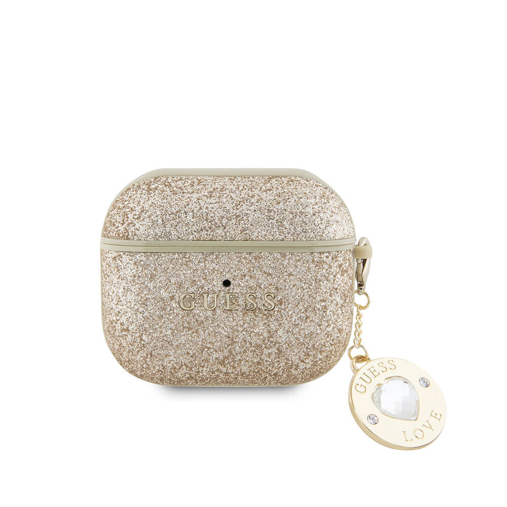 Apple Airpods 3.Nesil Kılıf Guess Orjinal Lisanslı PU Deri Mavi Beyaz Çizgili Metal Logolu Kapak - Görsel 2