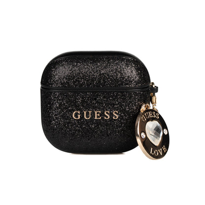 Apple Airpods 4 Kılıf Guess Orjinal Lisanslı Glitter Elmas Kalp Süs Zincirli Kapak - Görsel 3