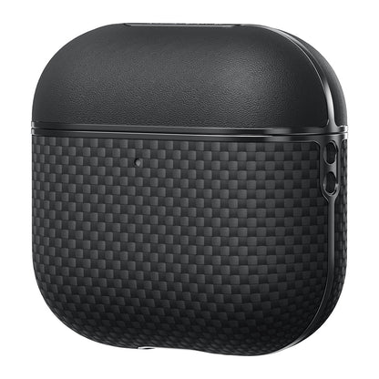 Apple Airpods Pro 2 Kılıf 1500D Aramid Fiber Pitaka Ultra-Slim Classic Serisi Black-Grey Twill Kapak - Görsel 2