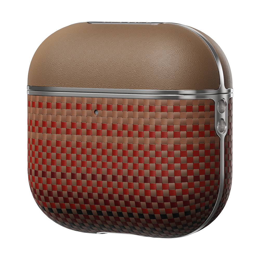 Apple Airpods Pro 2 Kılıf Aramid Fiber Pitaka Tactile Woven Sunset-Moonrise Serisi Kapak - Görsel 3