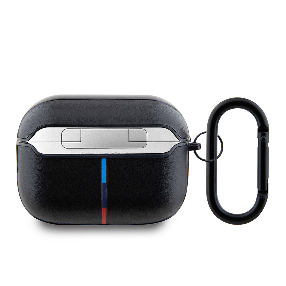 Apple Airpods Pro 2 Kılıf BMW Orjinal Lisanslı PU Deri Tasarımlı 3 Renk Çizgili Çift Metal Logolu Kapak - Görsel 2