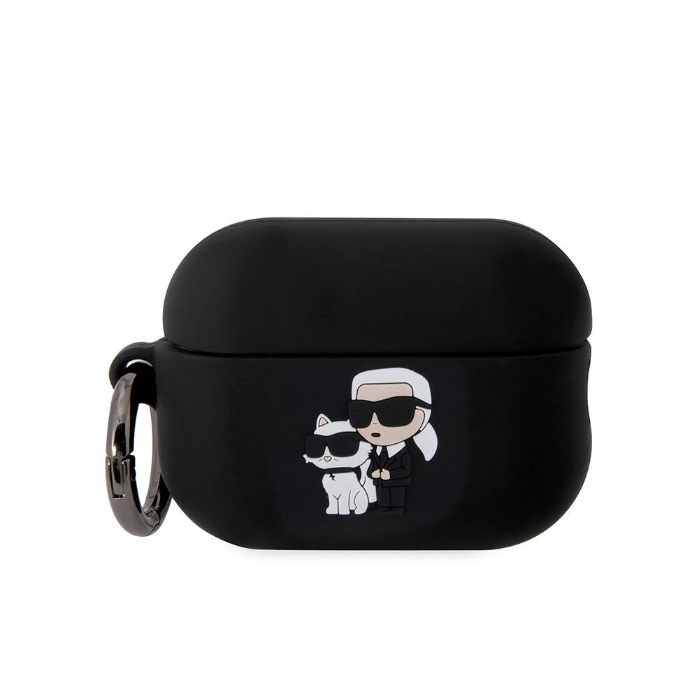 Apple Airpods Pro 2 Kılıf Karl Lagerfeld Orjinal Lisanslı Karl & Choupette 3D Silikon Kapak - Görsel 2