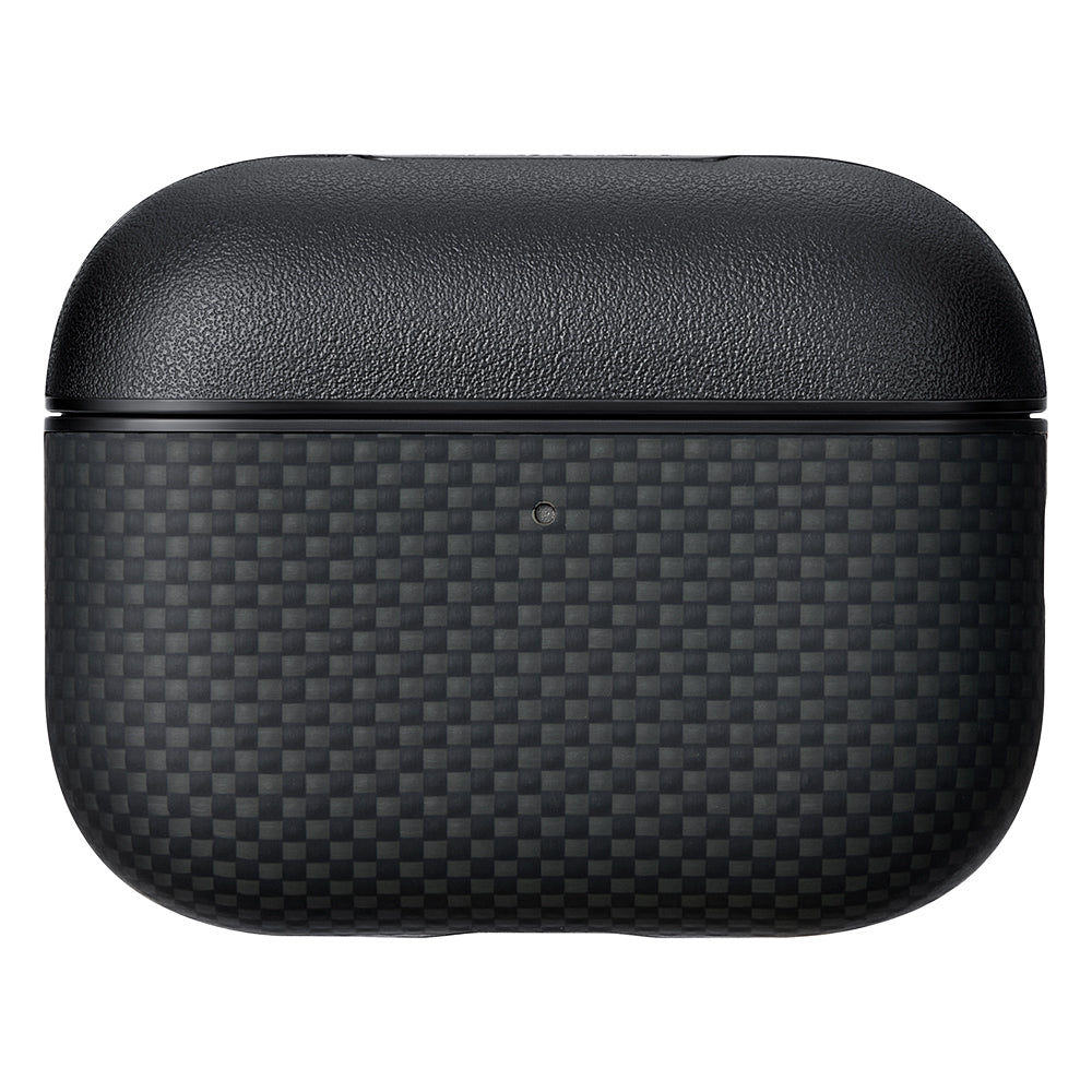 Apple Airpods Pro 3 Kılıf 1500D Aramid Fiber Pitaka Ultra-Slim Classic Serisi Black-Grey Twill Kapak - Görsel 2