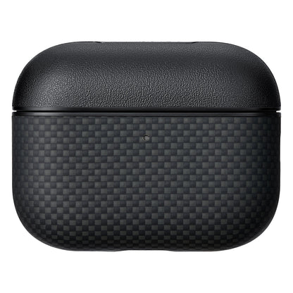 Apple Airpods Pro 3 Kılıf 1500D Aramid Fiber Pitaka Ultra-Slim Classic Serisi Black-Grey Twill Kapak - Görsel 2