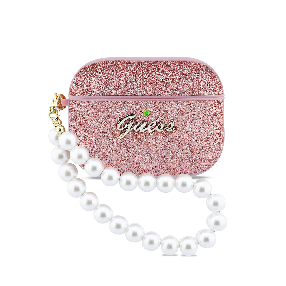 Apple Airpods Pro 3 Kılıf Guess Glitter İnci Bilek Askılı Kapak - Görsel 6