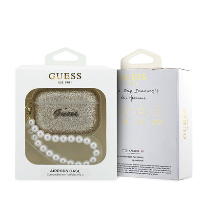 Apple Airpods Pro 3 Kılıf Guess Glitter İnci Bilek Askılı Kapak - Görsel 4