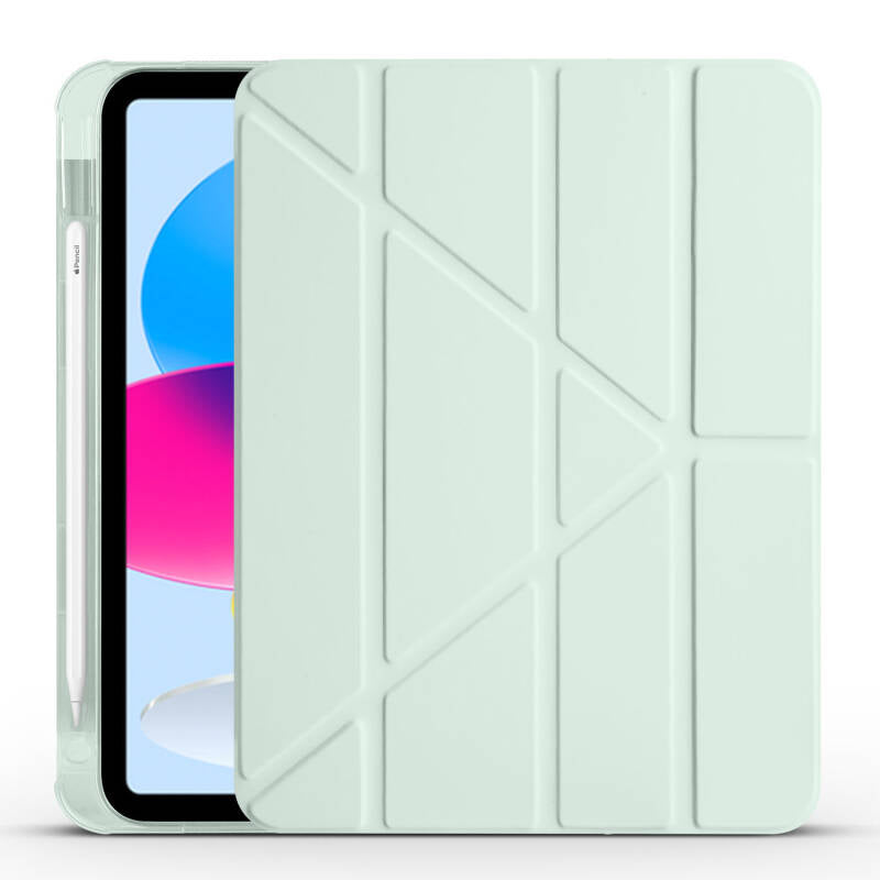 Apple iPad 10.9 2022 (10th Generation) Case Zore Tri Folding Stand Case with Pen Compartment