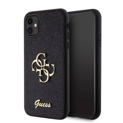 Apple iPhone 11 Kılıf Guess Orjinal Lisanslı 4G Büyük Metal Logolu Glitter Kapak - Görsel 3