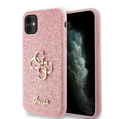 Apple iPhone 11 Kılıf Guess Orjinal Lisanslı 4G Büyük Metal Logolu Glitter Kapak - Görsel 2