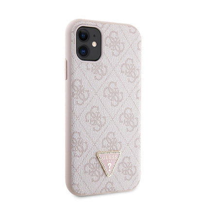 Apple iPhone 11 Kılıf Guess Orjinal Lisanslı PU Deri Taşlı Üçgen Logo 4G Desenli Kapak - Görsel 3