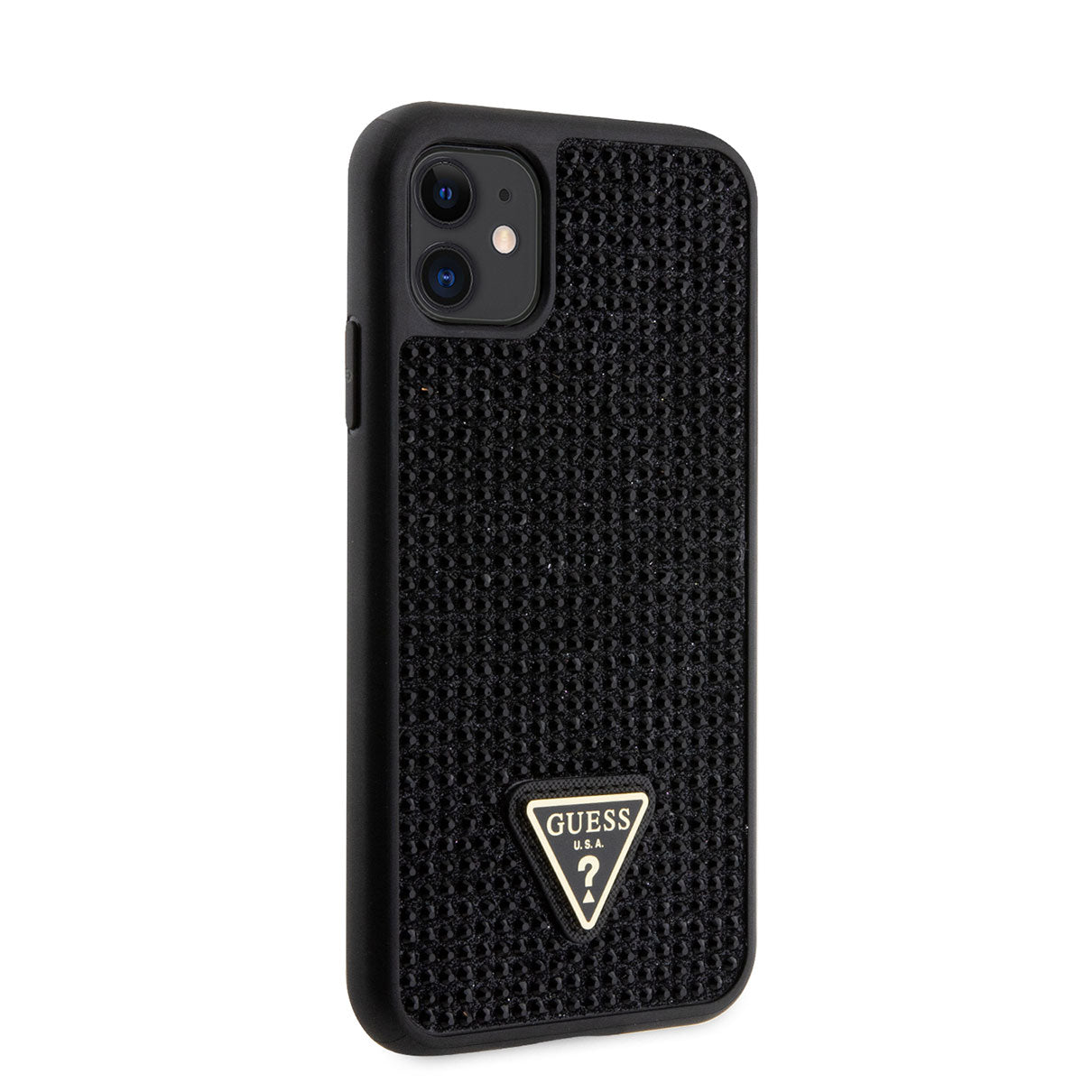 Apple iPhone 11 Kılıf Guess Orjinal Lisanslı Taşlı Arka Yüzey Üçgen Logolu Kapak - Görsel 2