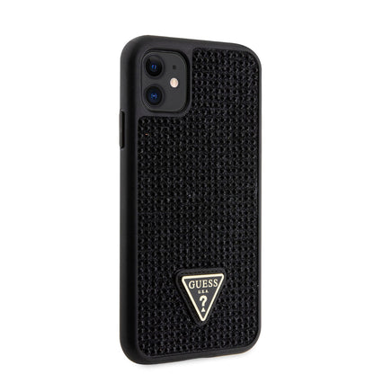 Apple iPhone 11 Kılıf Guess Orjinal Lisanslı Taşlı Arka Yüzey Üçgen Logolu Kapak - Görsel 2