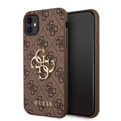 Apple iPhone 11 Kılıf Guess PU Deri Büyük Metal Logo Dizaynlı Kapak - Görsel 2