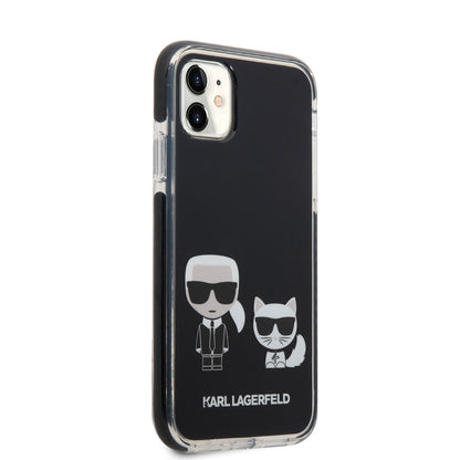 Apple iPhone 11 Kılıf Karl Lagerfeld Kenarları Siyah Silikon K&C Dizayn Kapak - Görsel 2