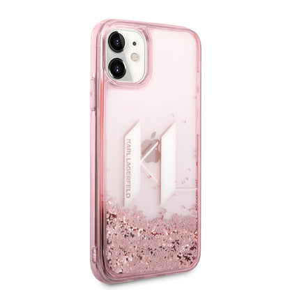 Apple iPhone 11 Kılıf Karl Lagerfeld Sıvılı Simli Dizayn Kapak - Görsel 2