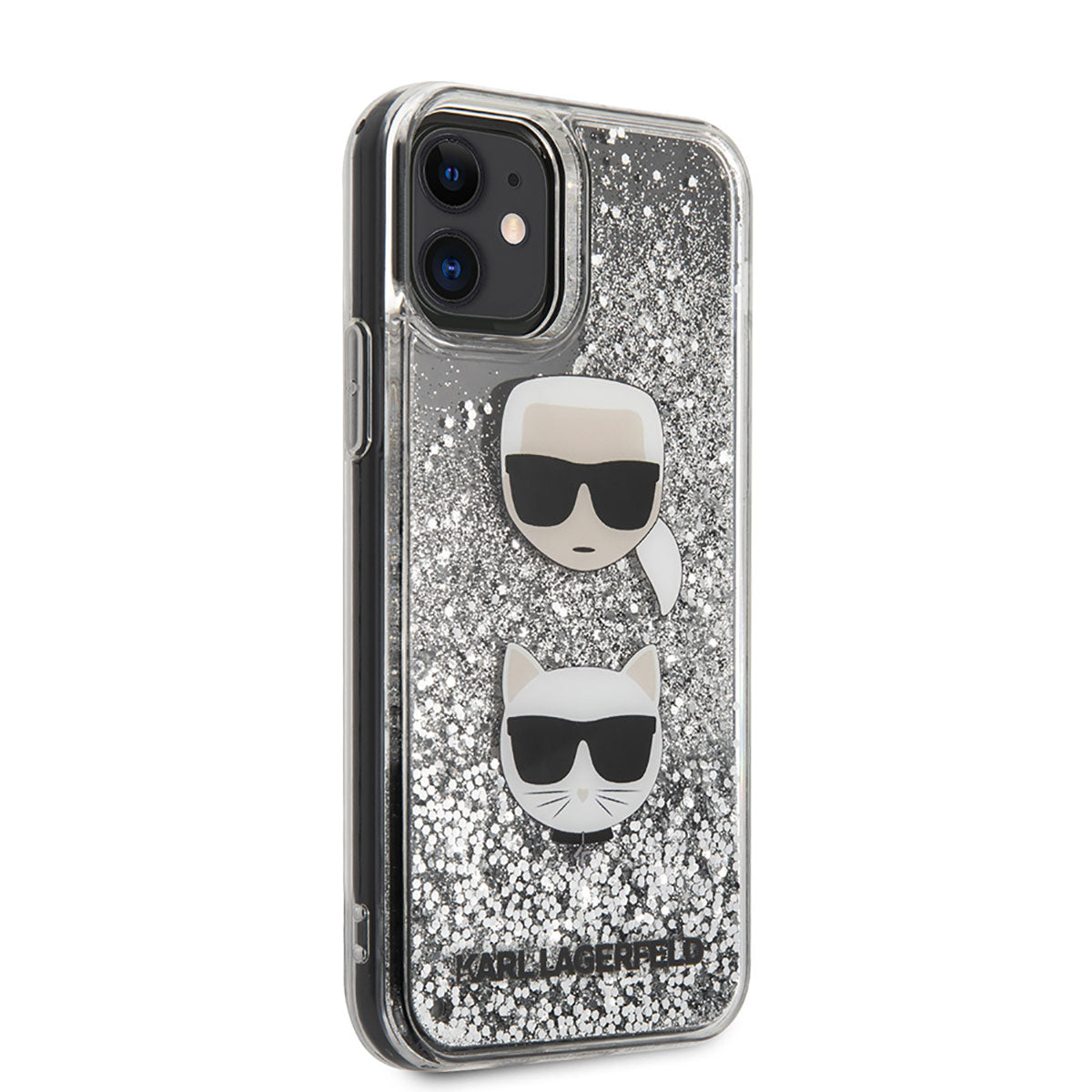 Apple iPhone 11 Kılıf Karl Lagerfeld Sıvılı Simli K&C Dizayn Kapak - Görsel 2