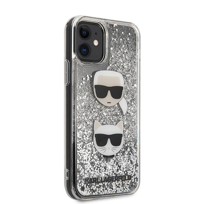 Apple iPhone 11 Kılıf Karl Lagerfeld Sıvılı Simli K&C Dizayn Kapak - Görsel 2