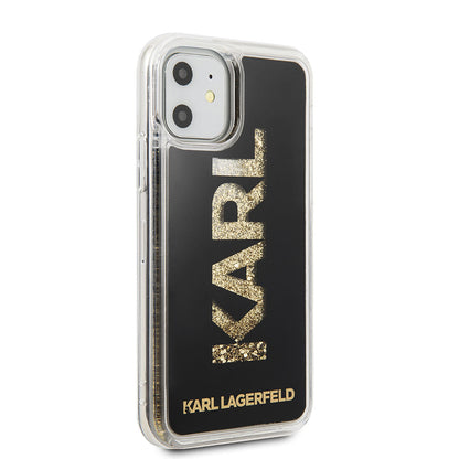 Apple iPhone 11 Kılıf Karl Lagerfeld Sıvılı Simli Logo Dizayn Kapak - Görsel 2