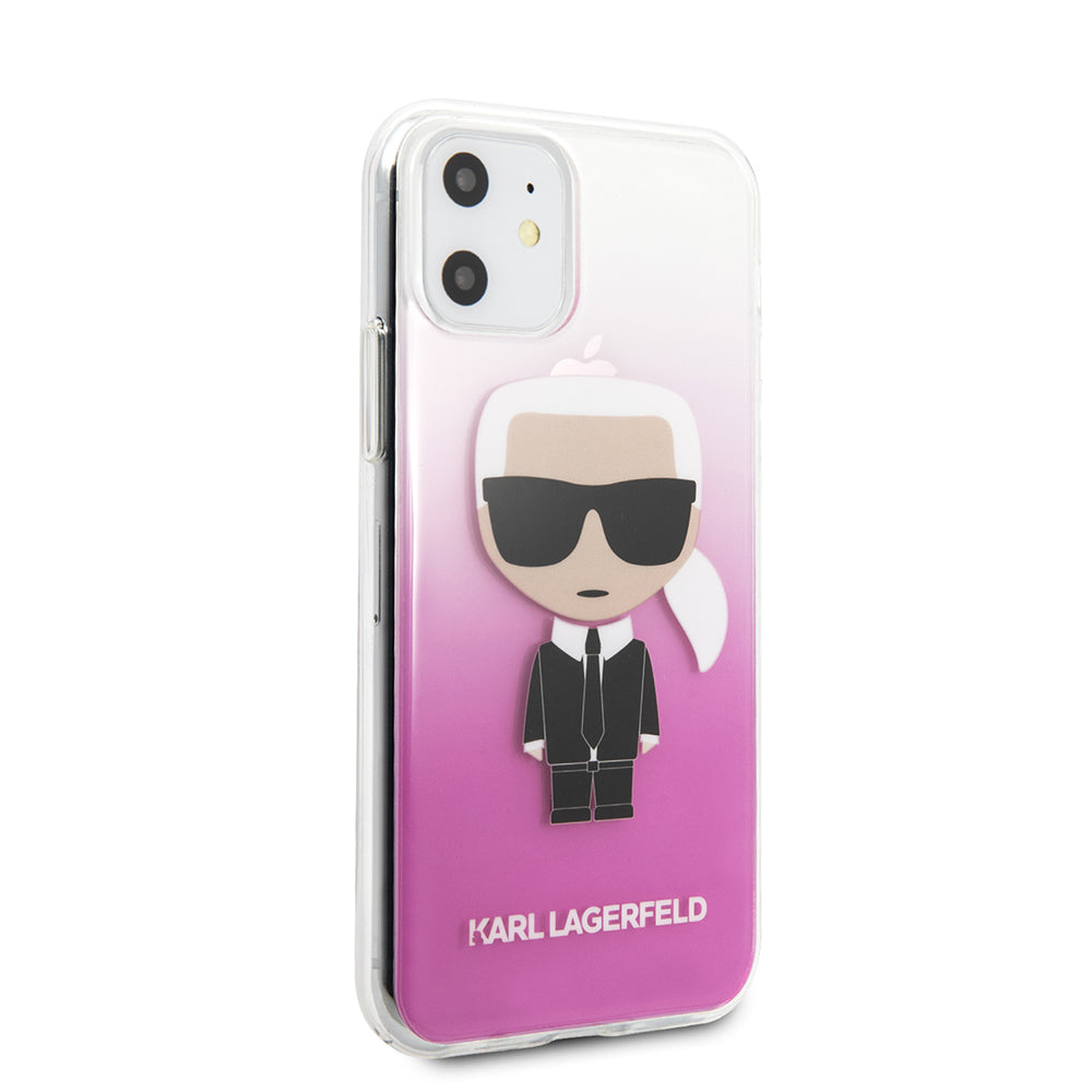 Apple iPhone 11 Kılıf Karl Lagerfeld Yarı Transparan Karl Dizayn Kapak - Görsel 2