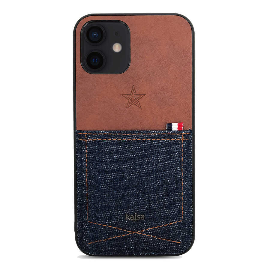 Apple iPhone 12 Kılıf Kajsa Denim Kapak - Görsel 2